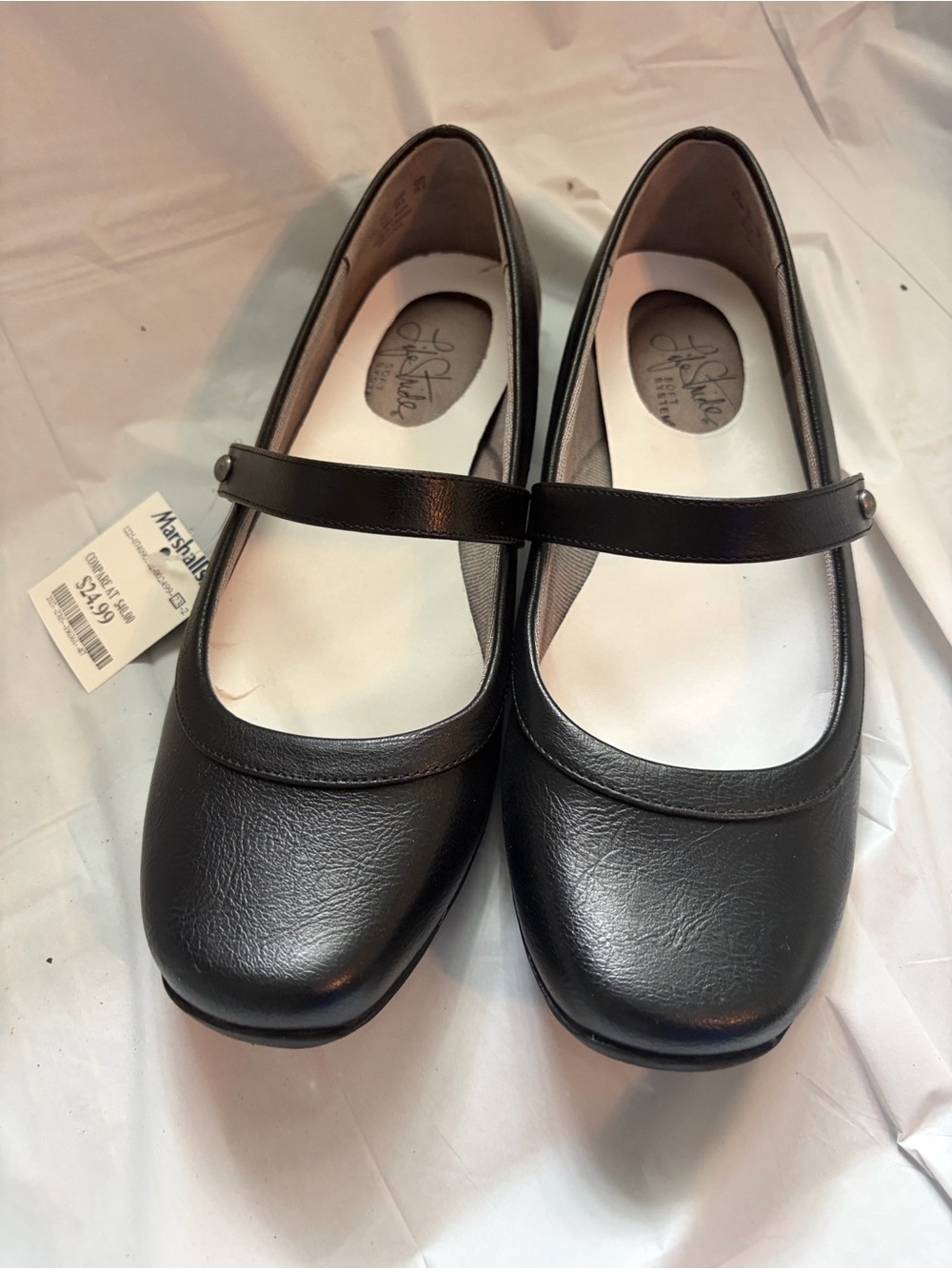 Life Stride Black Mary Jane Flats with Strap
